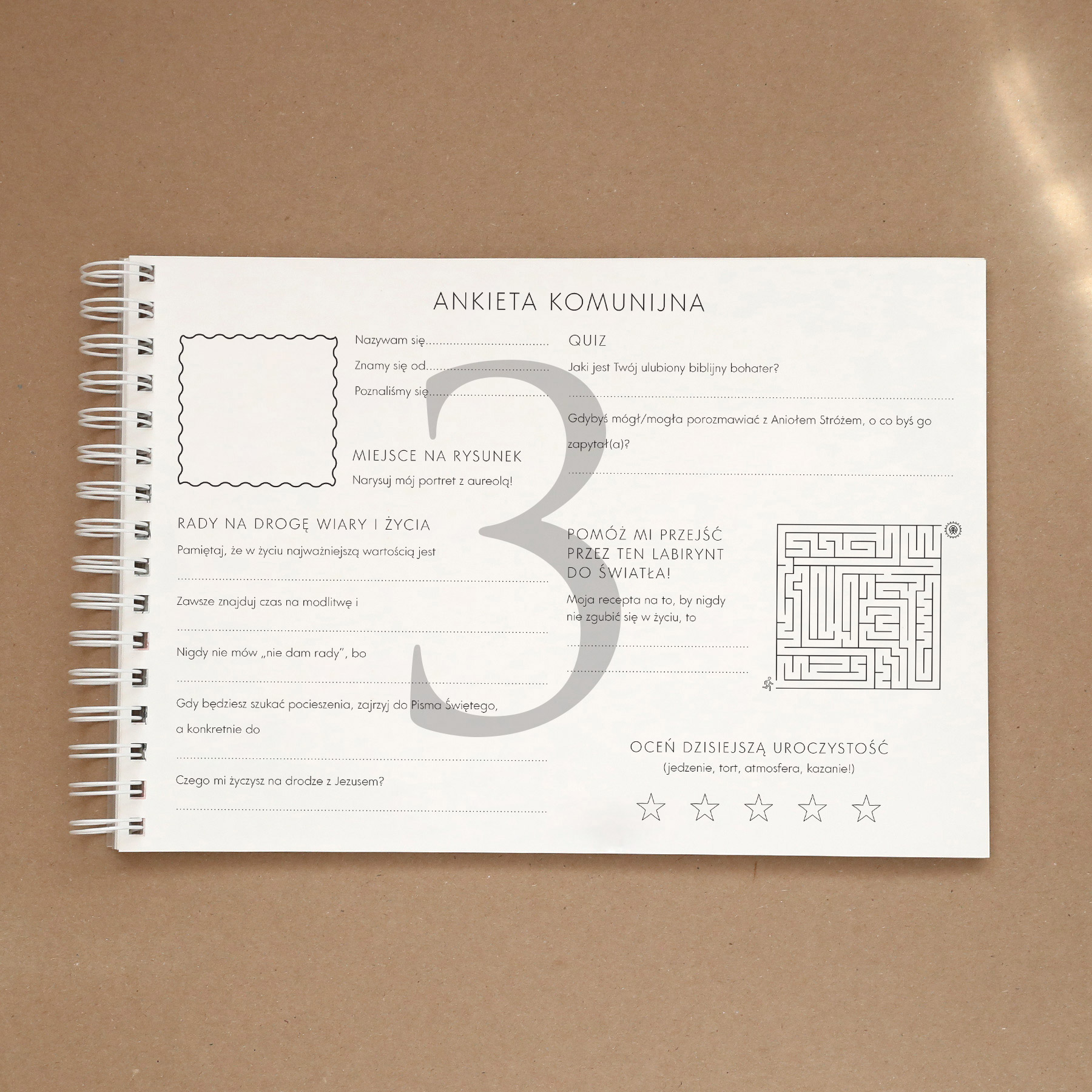 Księga gości na przyjęcie komunijne